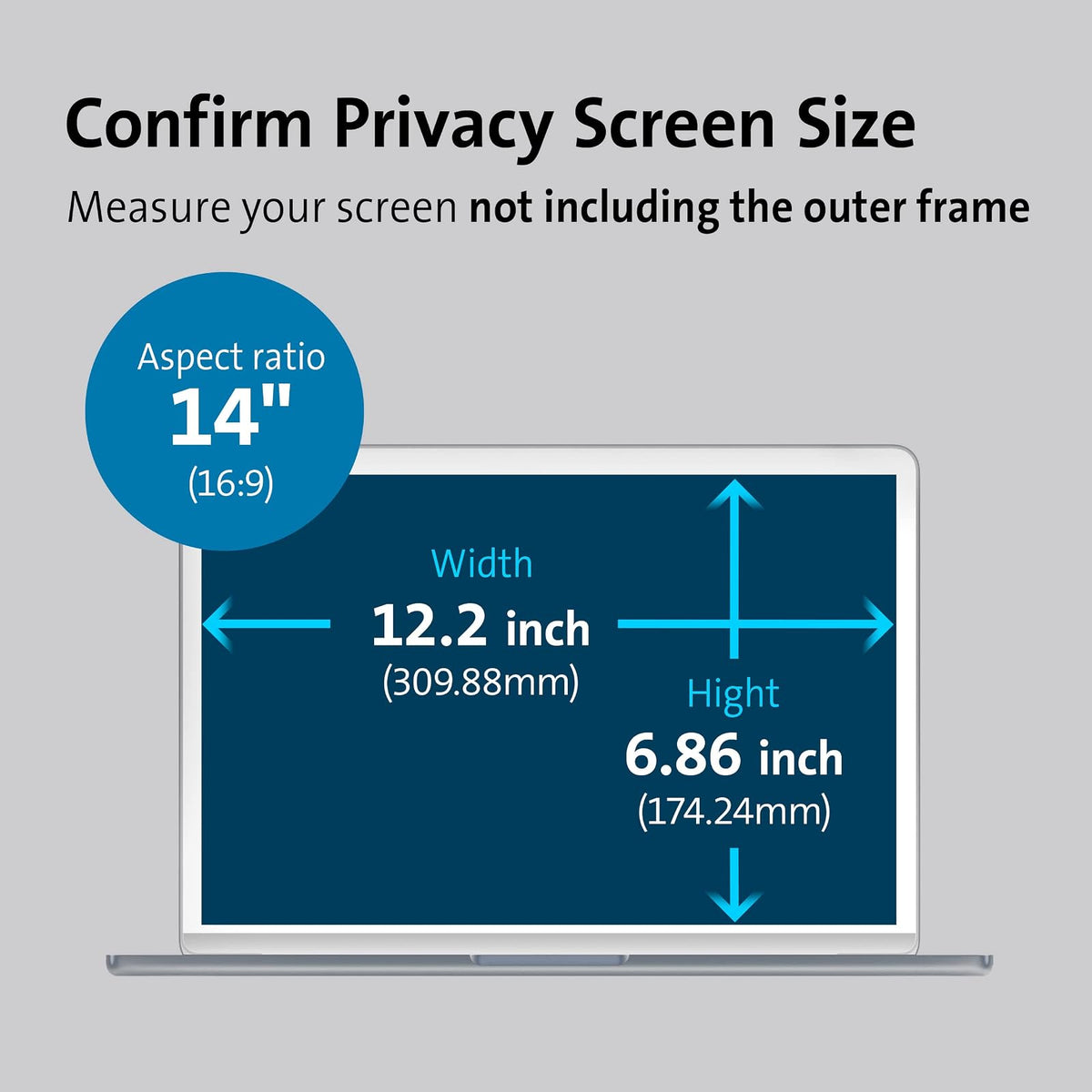 Kensington MagPro™ - visualización magnética de privacidad para portátil de 14 Pulgadas, Filtro de privacidad extraíble para portátil 16:9, antirreflejos, reducción de Rayos Azules, Compatible con