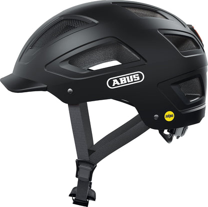 ABUS Stadthelm Hyban 2.0 MIPS - Fahrradhelm mit Rücklicht, ABS-Hartschale, Aufprallschutz - für Damen und Herren - L (56-61 cm) - Negro