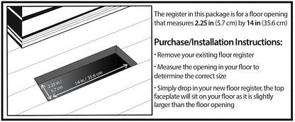 Decor Grates PL214-WH - Registro de piso, color blanco