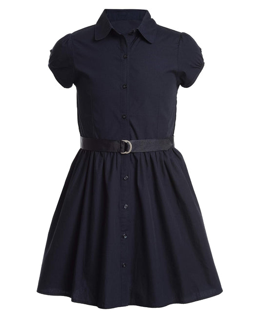 Nautica Vestido Camisero de Manga Corta para Uniforme Escolar Vestido para Niñas