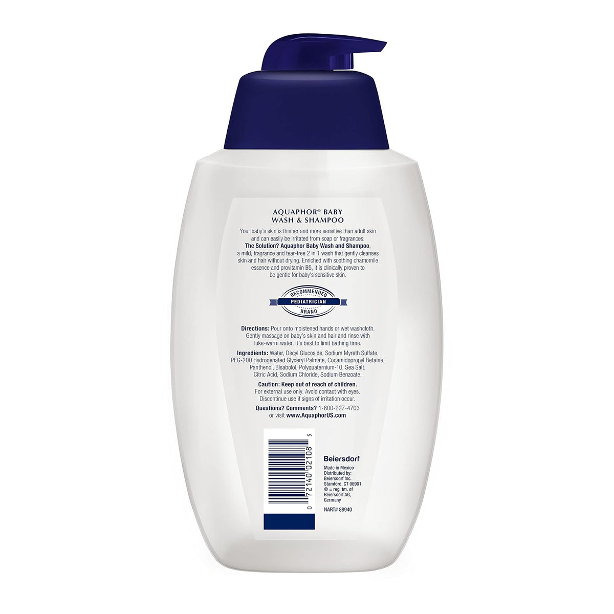 Aquaphor Baby Wash and Shampoo, 25.4 Fluid Ounce