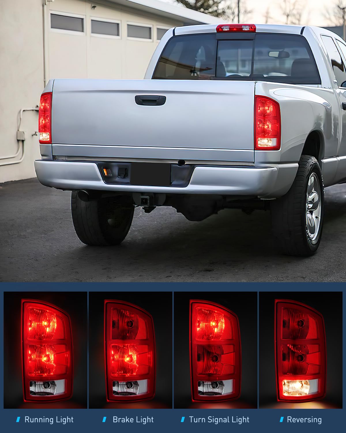 Nilight Luz Trasera del Pasajero para Dodge Ram 1500 2500 3500 2002-2006, Estilo OE, NA818