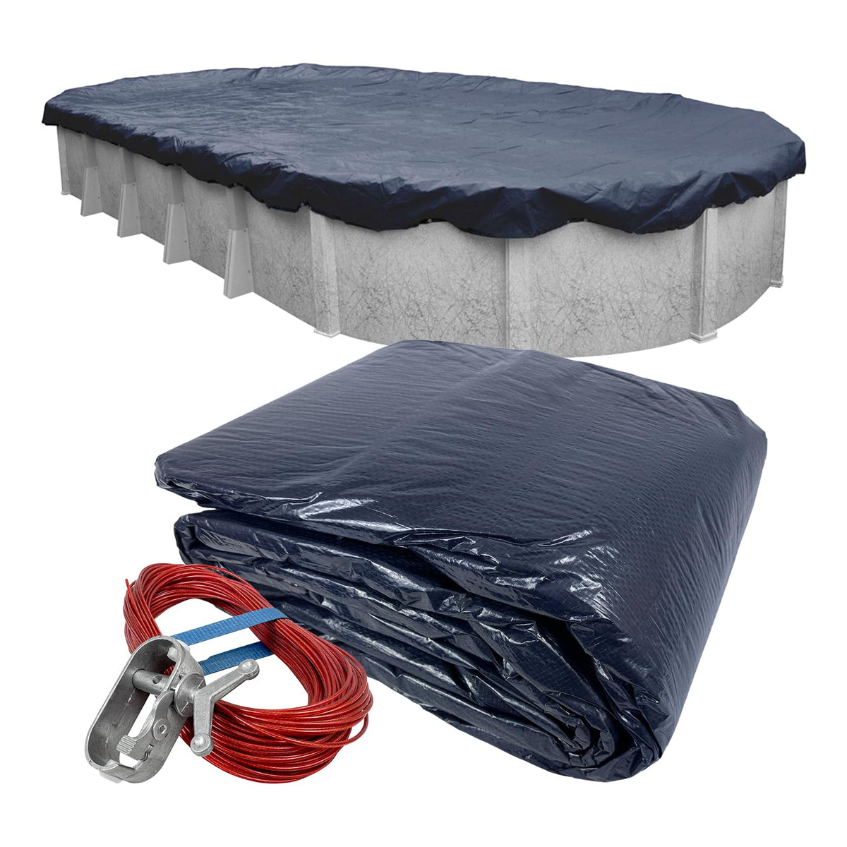 Robelle 361530 - Cubierta de alberca de invierno para piscinas ovaladas sobre el piso, piscina ovalada de 15 x 30 pies