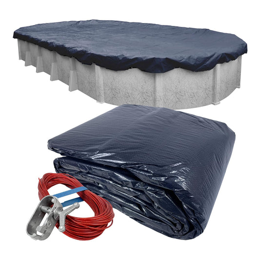 Robelle 361530 - Cubierta de alberca de invierno para piscinas ovaladas sobre el piso, piscina ovalada de 15 x 30 pies
