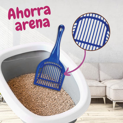 Fancy Pets Kit para Gato, Arenero 43x31x10 cm, Arena 3 kg, Pala y Neutralizador de Olores 250 ml — Kit para Higiene de Gatos