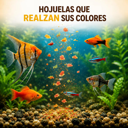 Lomas Alimento en Hojuelas para Peces Tropicales 1 kg, Fórmula con Vitamina C, Realza Colores y Apoya el Sistema Inmune