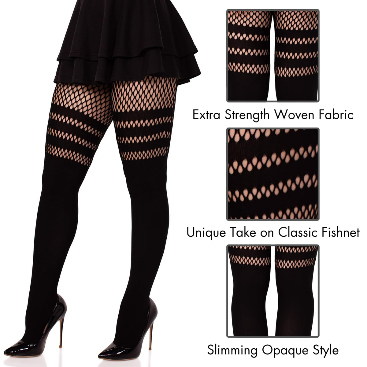 Leg Avenue - Pantalón de muslo alto opaco para mujer
