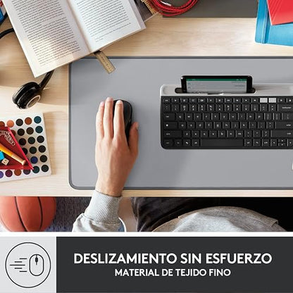 Logitech Mouse Pad Studio Series XL, Multifunción, Mouse Pad Extendido, Protector de Escritorio de Oficina, Base Antideslizante, Resiste a Salpicaduras - Gris