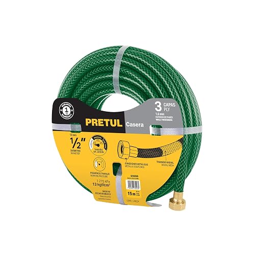 Pretul MAN-15X1/2PM, Manguera 1/2" reforzada 3 capas conexiones metal 15 m