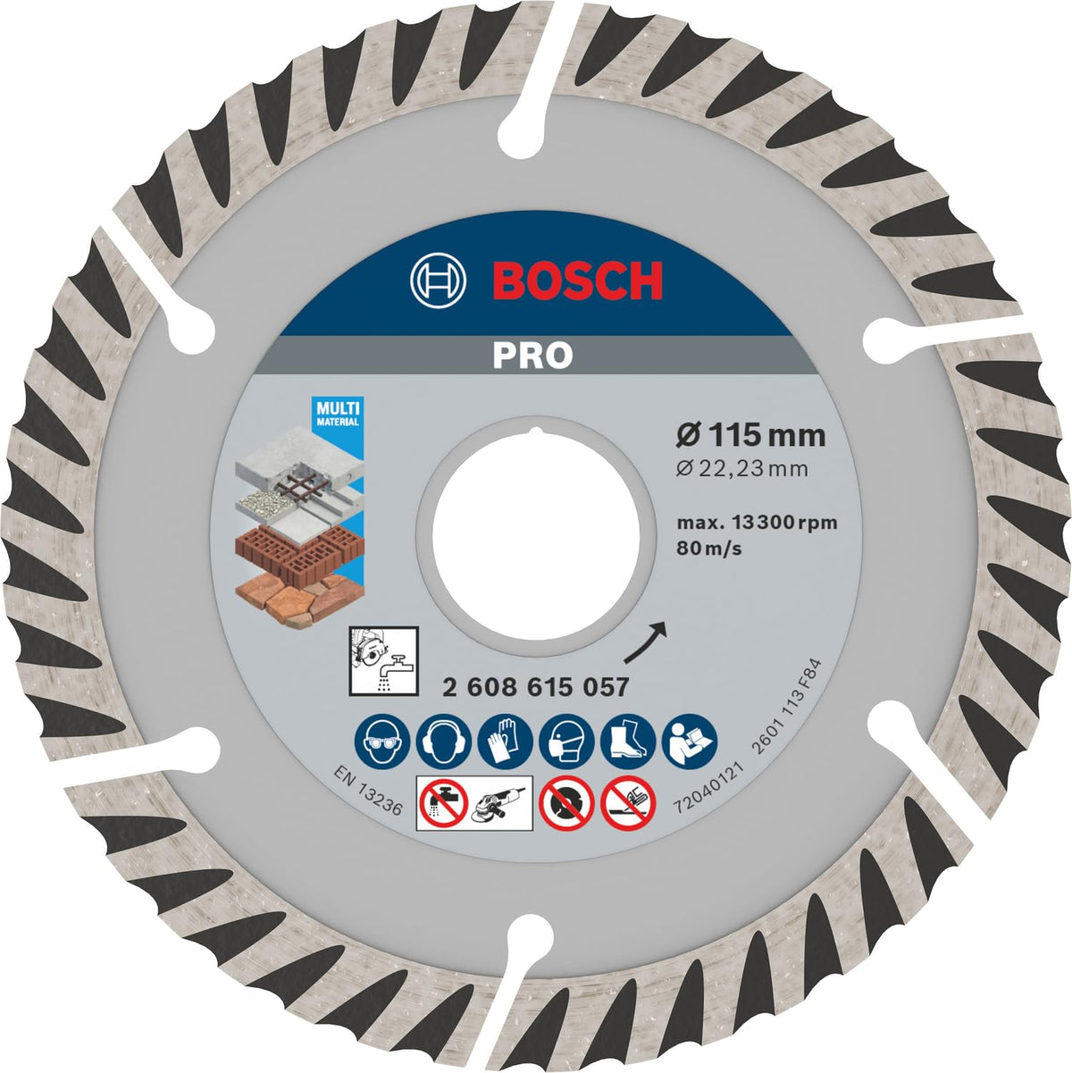 Bosch DISCO DIAM. | UNIVERSAL | SEGMENTADO | 4 1/2'' | Para hormigón, hormigón armado, Ø 115 mm, accesorio profesional Amoladora angular pequeña