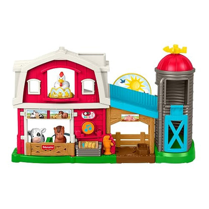 Little People Animalitos en la Granja Juguete para Bebés 1+ Años | Granero de 2 pisos con silo; incluye granjero, 4 animales y más de 50 canciones