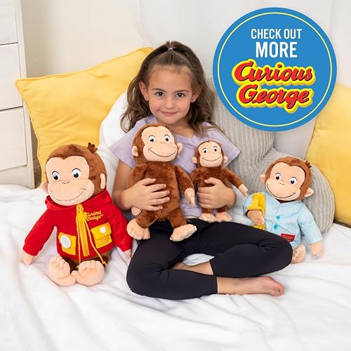 Juguetes de Peluche para niños preferidos por el Curioso Overol George, Juguetes de Peluche Suaves y Lindos Regalos para bebés y niños pequeños y niñas, 8 Pulgadas