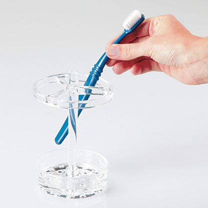 InterDesign Eva Soporte para cepillos de Dientes, Gran portacepillos en plástico, Organizador de baño para cepillos dentales, Transparente