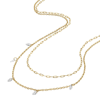 Collar Fossil JF04894710 Ellis de acero inoxidable en tono dorado para mujer