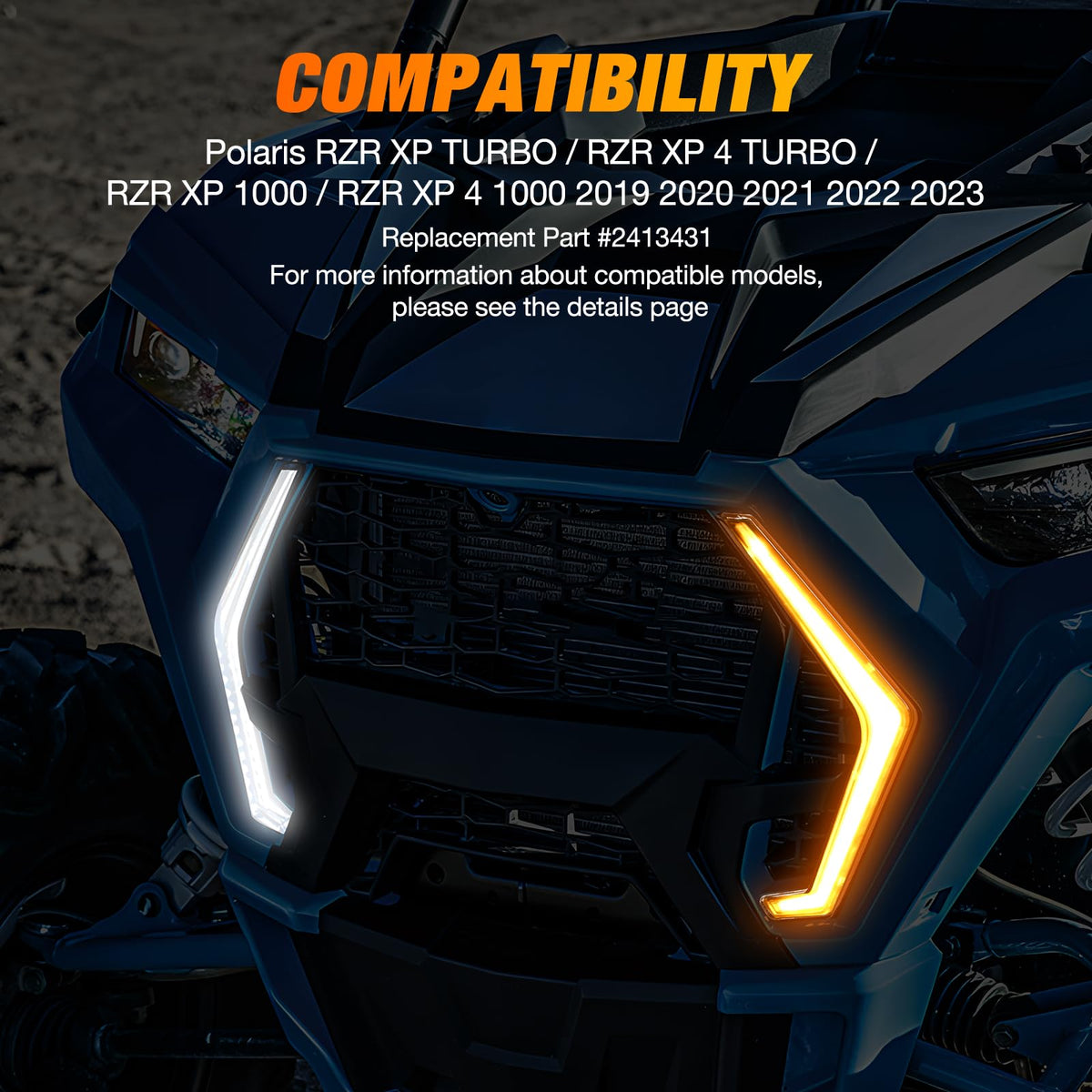 Nilight Luces LED de Señal de Giro para Polaris RZR XP 1000 Turbo 2019-2023, UTV-335