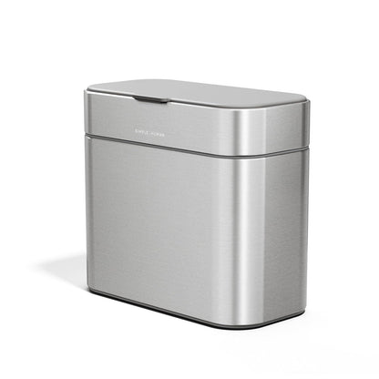 Organizador para abono simplehuman de 4 litros con contenedor Desmontable y para encimera, de Acero Inoxidable Cepillado.