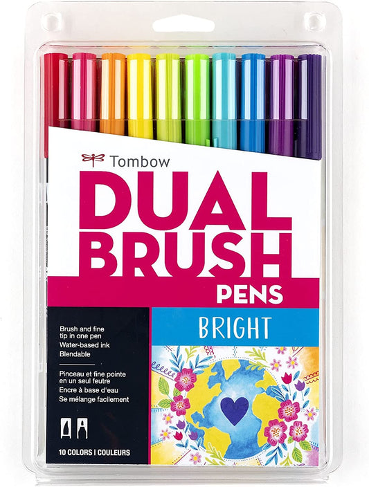 Marcador Creativo Dual Brush ABT Colores Primarios Punta Pincel Zebra México