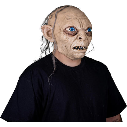 REV Gollum Máscara Látex | Licencia Oficial Señor de los Anillos Adulto | Disfraz Halloween Cosplay | Detalle Realista con Cabello y Dientes Terroríficos Talla M