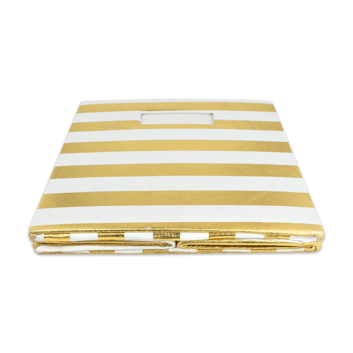 DII Colección de Almacenamiento de Cubos de poliéster Plegable de Lado Duro, 11 x 11 x 11 Pulgadas, Dorado