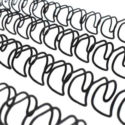 GBC Arillo Metálico Twin Loop 3:1-1/4" para Engargolar, Color Negro, Paquete con 100 Piezas. P7240