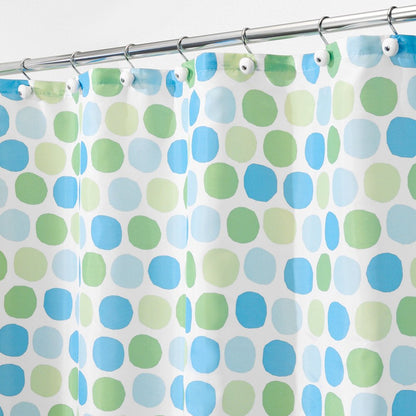 interDesign Rialto Cortina de baño de Tela - Cortina para baño de 183 cm x 183 cm - Cortina de Ducha o bañera Textil con diseño de Puntos - Poliéster Verde