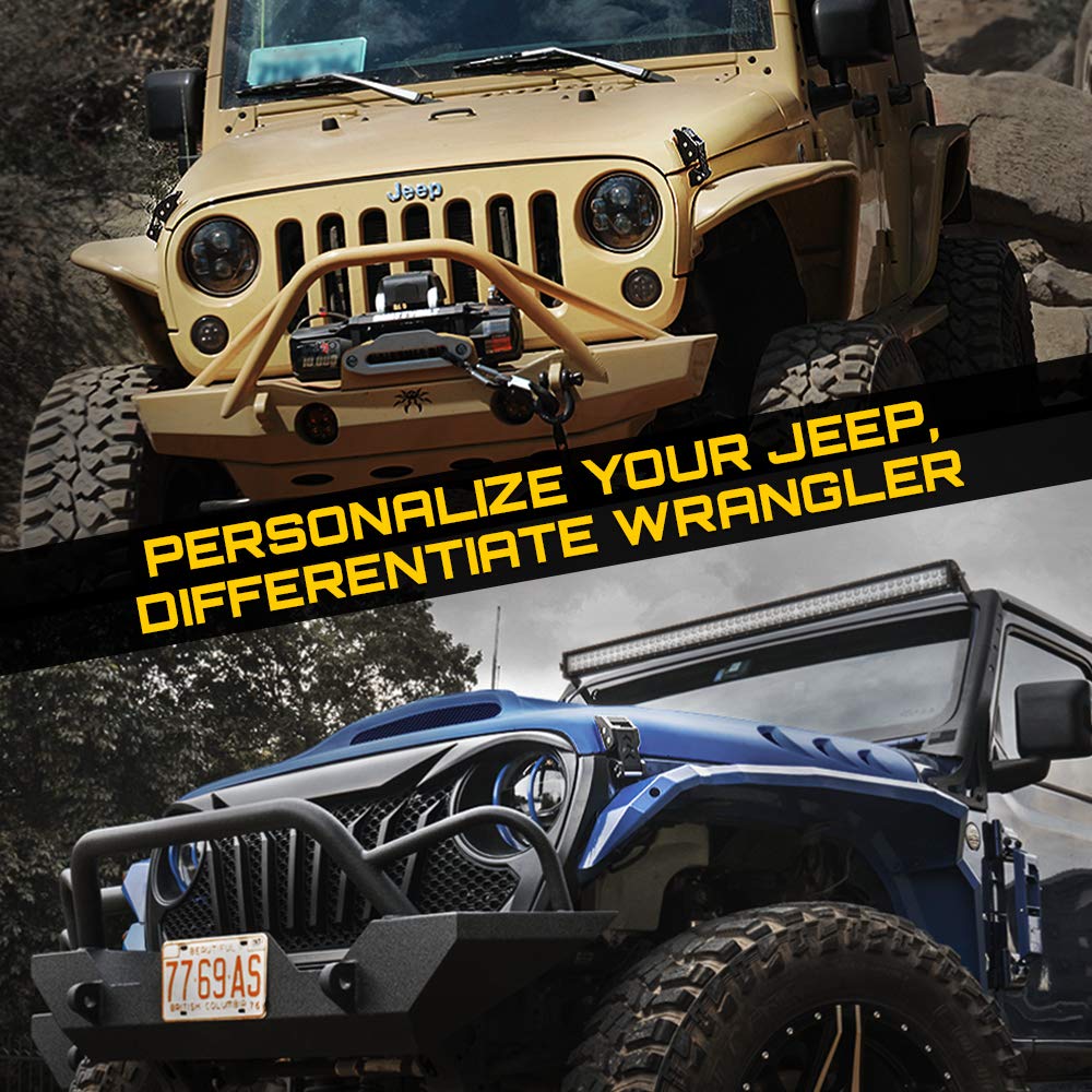 Xprite - Kit de pestillos de aluminio compatible con Jeep Wrangler JK JKU 2007-2018 2018 2019 2020 Jeep Wrangler JL JLU - Pares