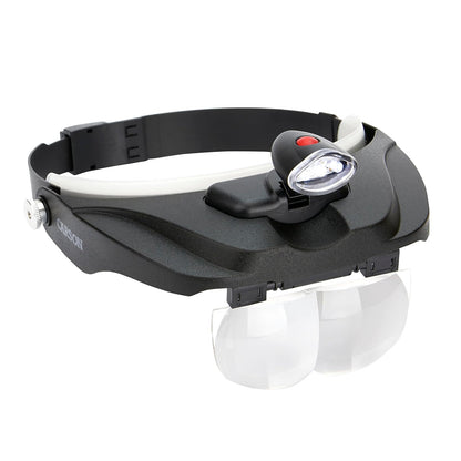 Carson Pro Series Magnivisor Deluxe Lupa con Luz LED Y 4 Lentes Diferentes (1,5X, 2X, 2,5X, 3X)- Negro (CP-60)