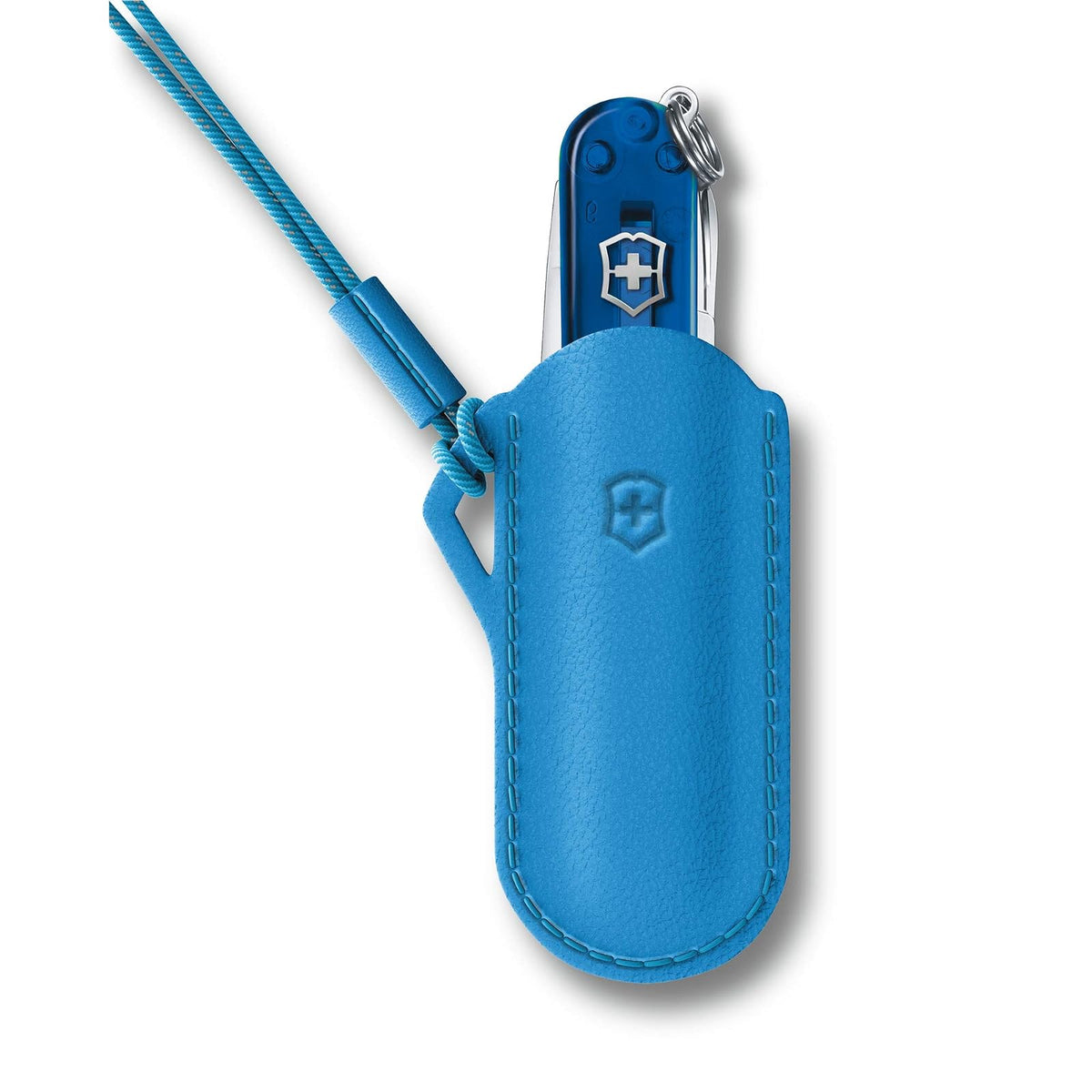 Victorinox Funda De Piel Para Navaja Classic Colors, 58 Mm, Azul