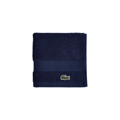 Lacoste Heritage Supima Colección de Toallas y Tapete de Baño - Wash Cloth 13x13 - Azul marino