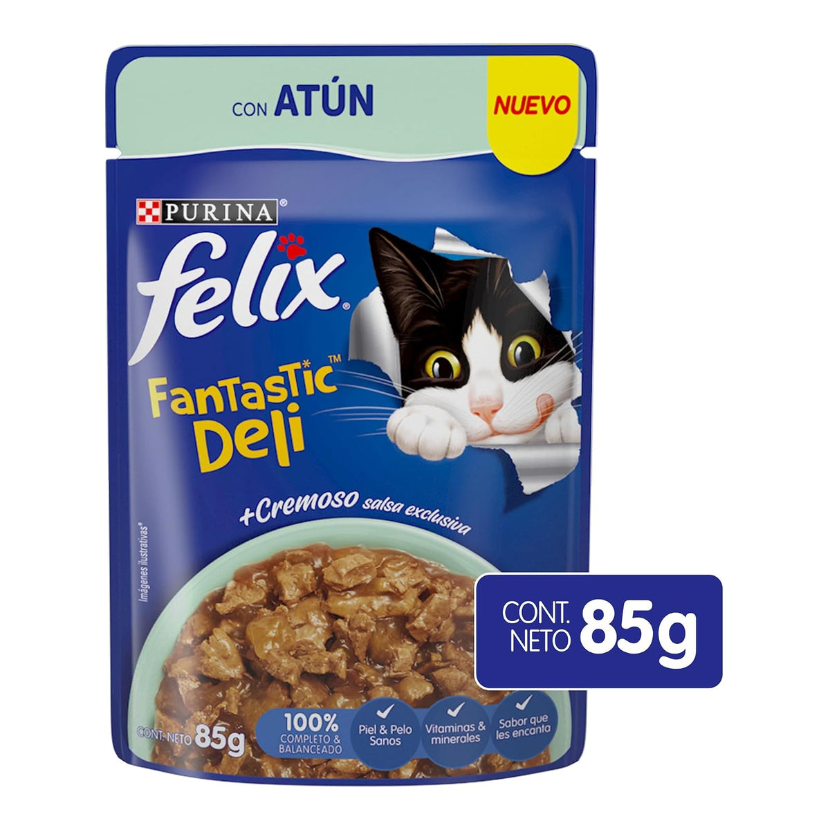 Purina Felix Fantastic Deli Adulto Todos los Tamaños Sabor Atún 24pack de 85g