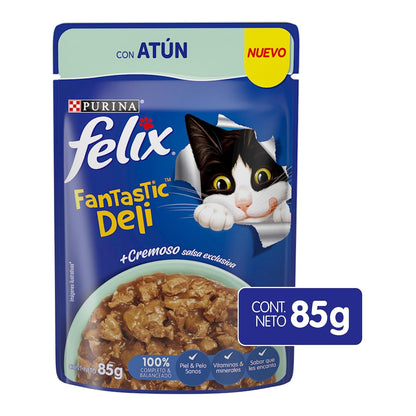 Purina Felix Fantastic Deli Adulto Todos los Tamaños Sabor Atún 24pack de 85g