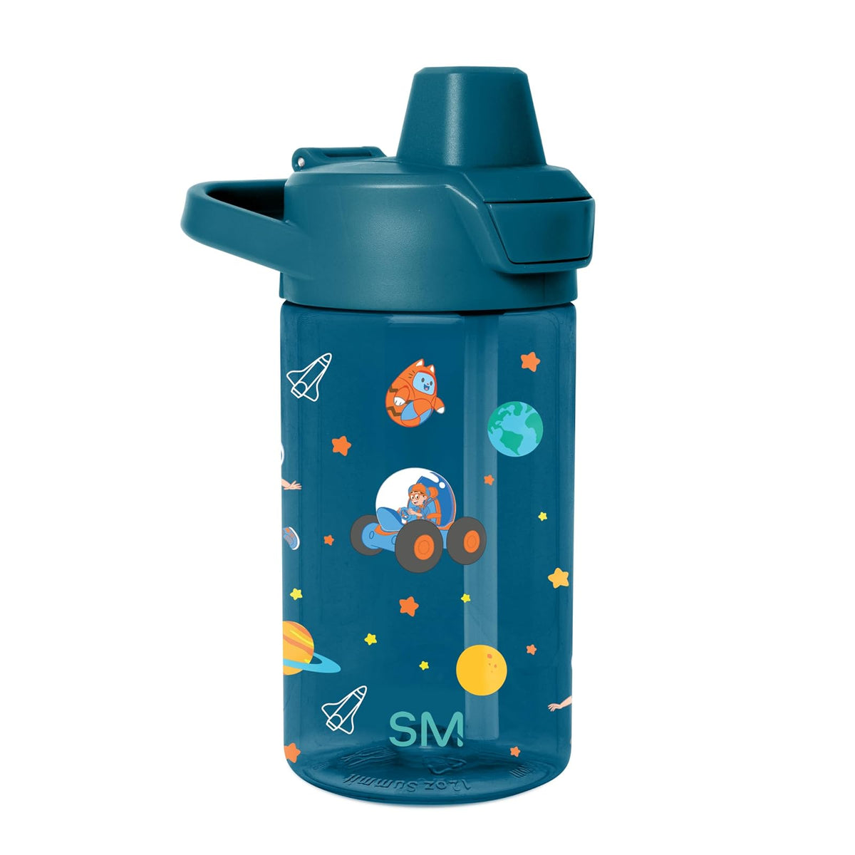 Simple Modern Botella con Popote para Niños, CoComelon, 12 oz - Blippi: Espacio - 354 ml