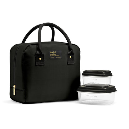 Fiambrera para mujer, con aislamiento para el trabajo, a prueba de fugas y resistente a las manchas, con contenedores, bolsa Bloomington con cierre de cierre, color negro