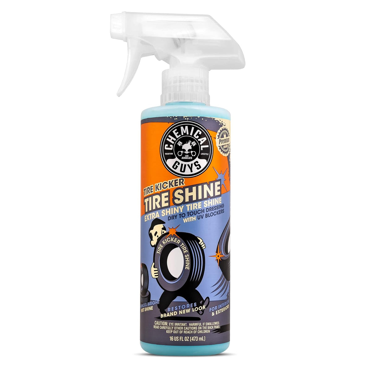 Chemical Guys Brillo para Llantas Extra Brillante 16 oz + Paño de Microfibra - 16 oz - Pulverizador neumáticos