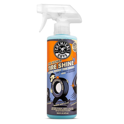 Chemical Guys Brillo para Llantas Extra Brillante 16 oz + Paño de Microfibra - 16 oz - Pulverizador neumáticos