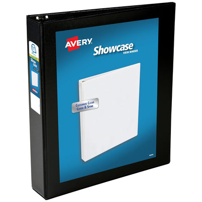 Avery Economy Showcase - Fólder con anillas redondas, 1 unidad, Negro, 1.5"