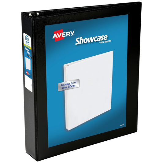 Avery Economy Showcase - Fólder con anillas redondas, 1 unidad, Negro, 1.5"