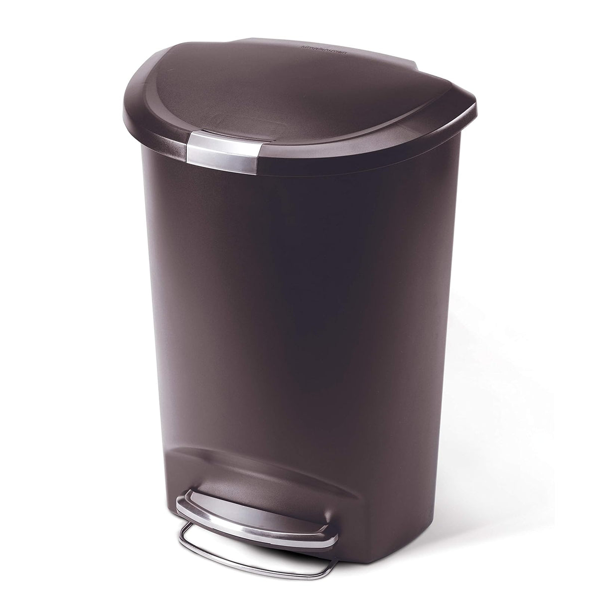simplehuman, bote de basura semicircular con pedal, plástico marrón, 50 L - Marrón