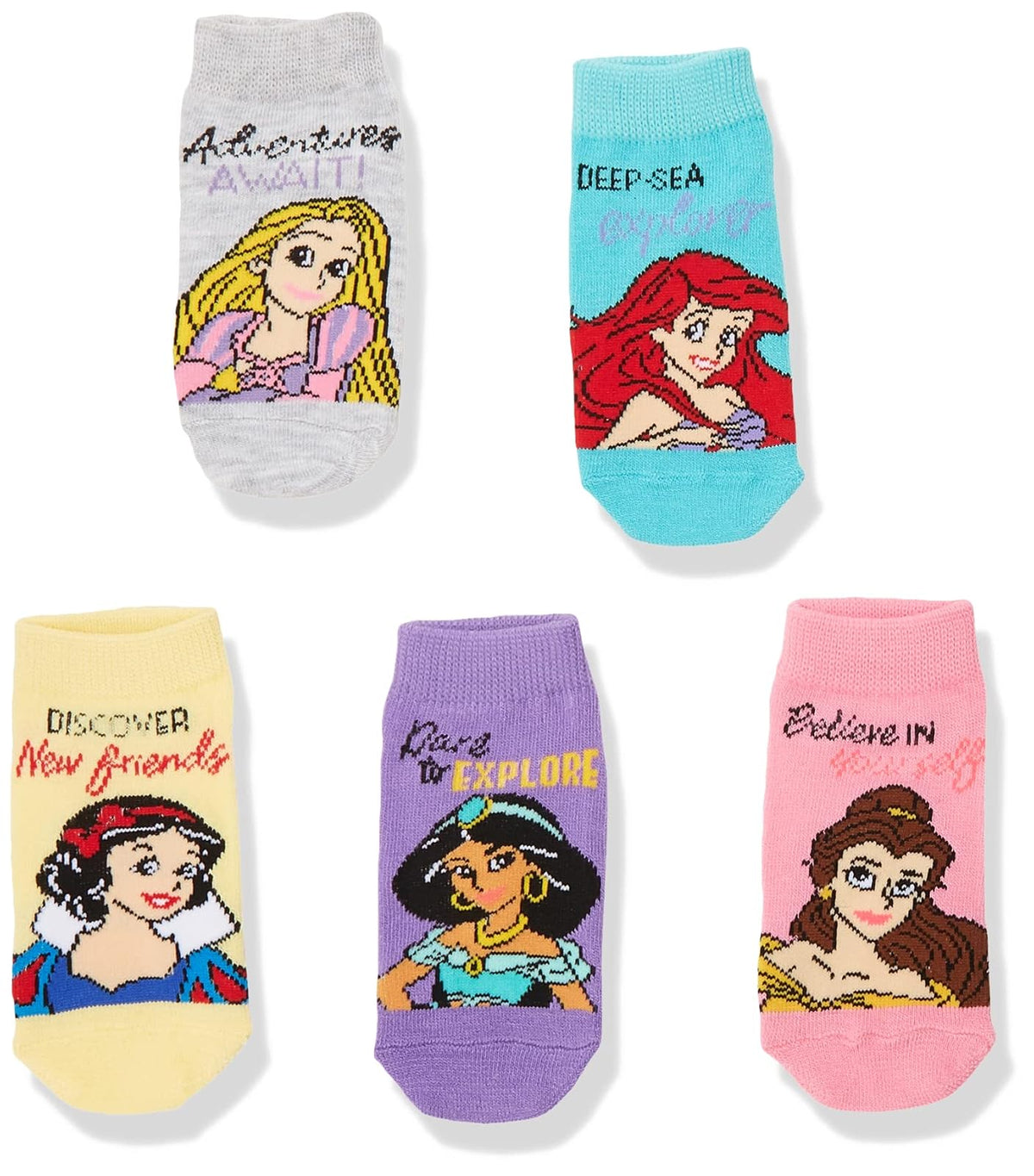 Disney Paquete de 5 calcetines cortos Princess Calcetín casual Niñas