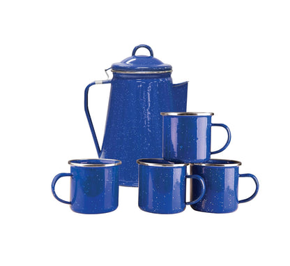 Stansport 11230 - Juego de 4 tazas (esmaltado, 11230), color azul