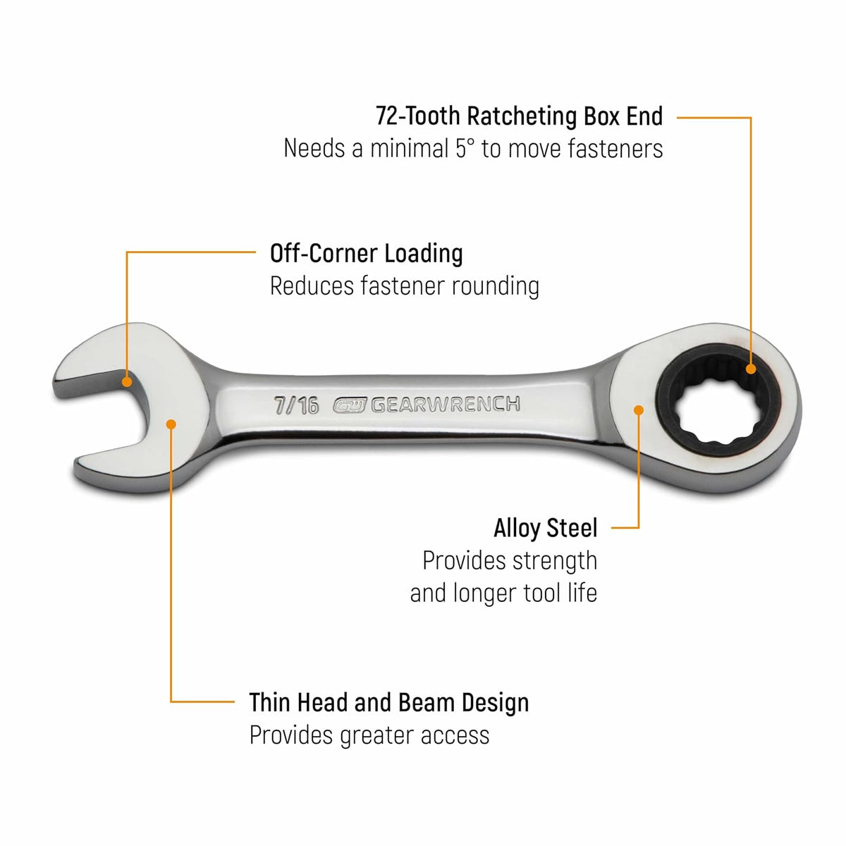 GEARWRENCH Juego de llaves combinadas de carraca SAE/métricas de 14 unidades, 12 puntos, 85206