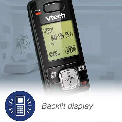 Teléfono Vtech DECT 6.0 con base para identificación de llamadas y llamada en espera, Azul/Negro