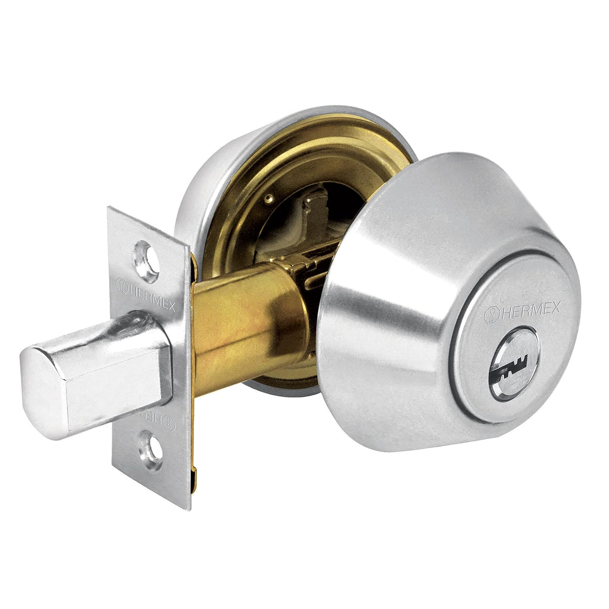 Hermex CERO-12 Cerrojo Llave-Llave Cilindro de Latón - Cromo mate