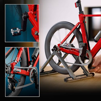 LEGO Icons Bicicleta de Ruta Adultos 11380 | 1015 piezas, características funcionales, dirección suave, pedales y cadena, soporte incluido