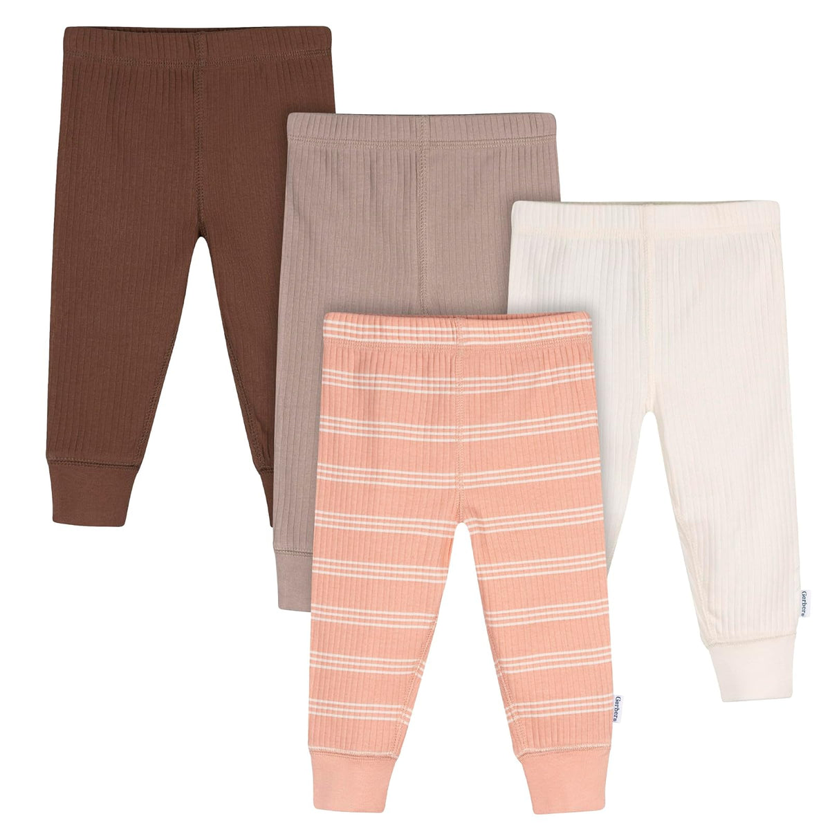 Gerber Paquete de Leggings Activos para Bebé Niña - 3-6 Meses - Elegancia terrosa