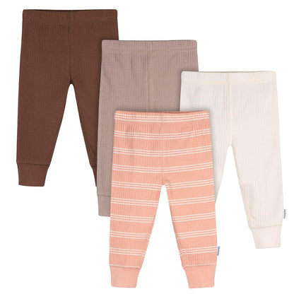 Gerber Paquete de Leggings Activos para Bebé Niña - 3-6 Meses - Elegancia terrosa