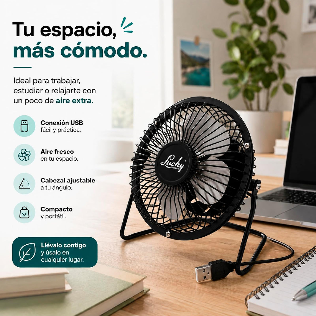 Ventilador USB LUCKY LIFESTYLE BLOWY 4" (10.16 cm)
