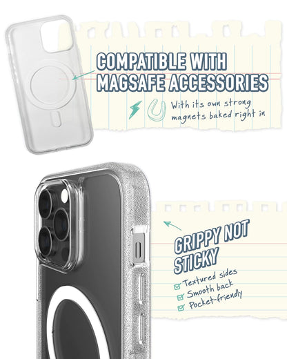Smartish iPhone 14 Pro MAX Funda Delgada - Gripmunk Compatible con MagSafe [Ligera + Protectora] Proteccion Delgada Cubierta con Microfibra - Nada Que Esconder