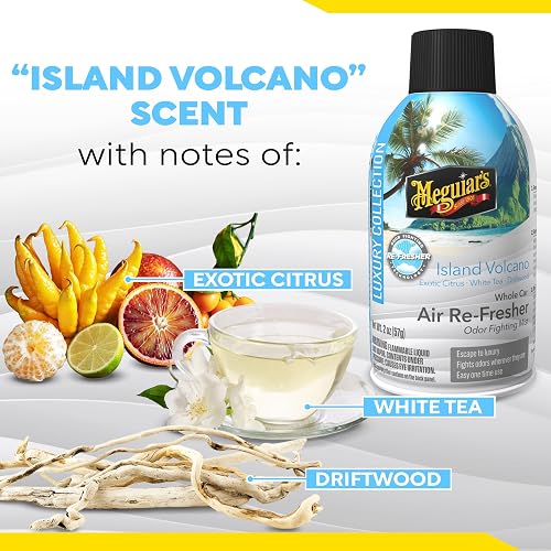 Meguiar's, Ambientador para Automóvil y Eliminador de Olores, Aroma a Volcán Isleño, G262502, 57gr.