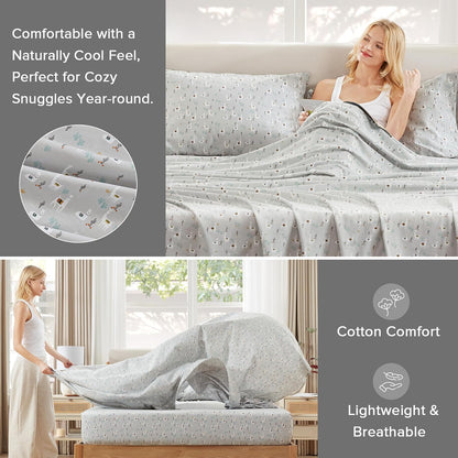 Comfort Spaces sábanas con Fundas de Almohada Ropa de Cama, Llama, Individual Extra Grande, 1, 1